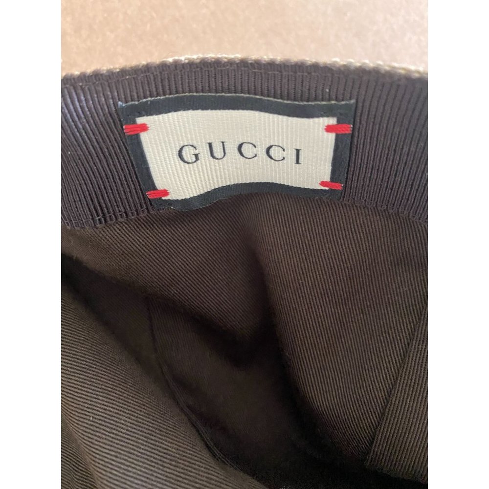 Gucci Beige Brown Monogram Baseball Cap with Green-Red Stripe - Picture 14 of 14